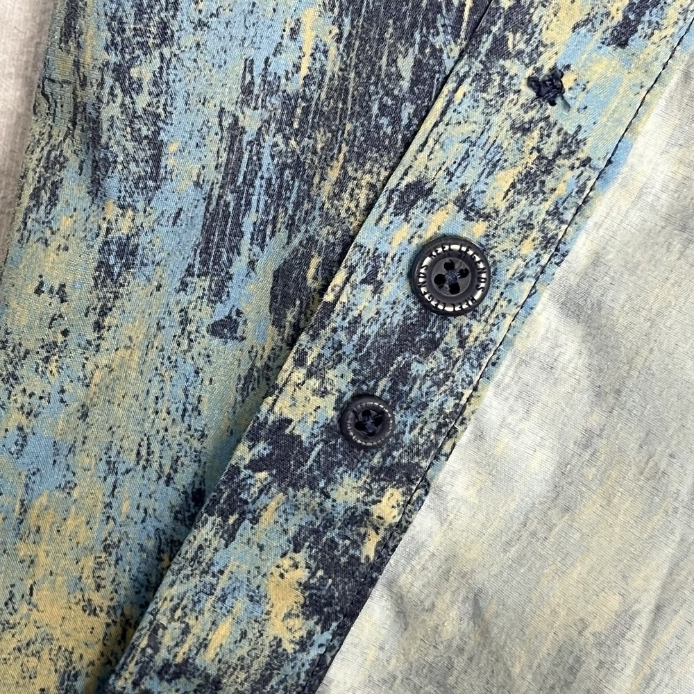 Reel Legends Performance Outfitters Men's Small L/S Blue/Green Camo Shirt - Picture 6 of 12